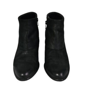 Sixth + Love Women's Size 7 Side Zip Heeled Bootie Black Shimmer Faux Suede